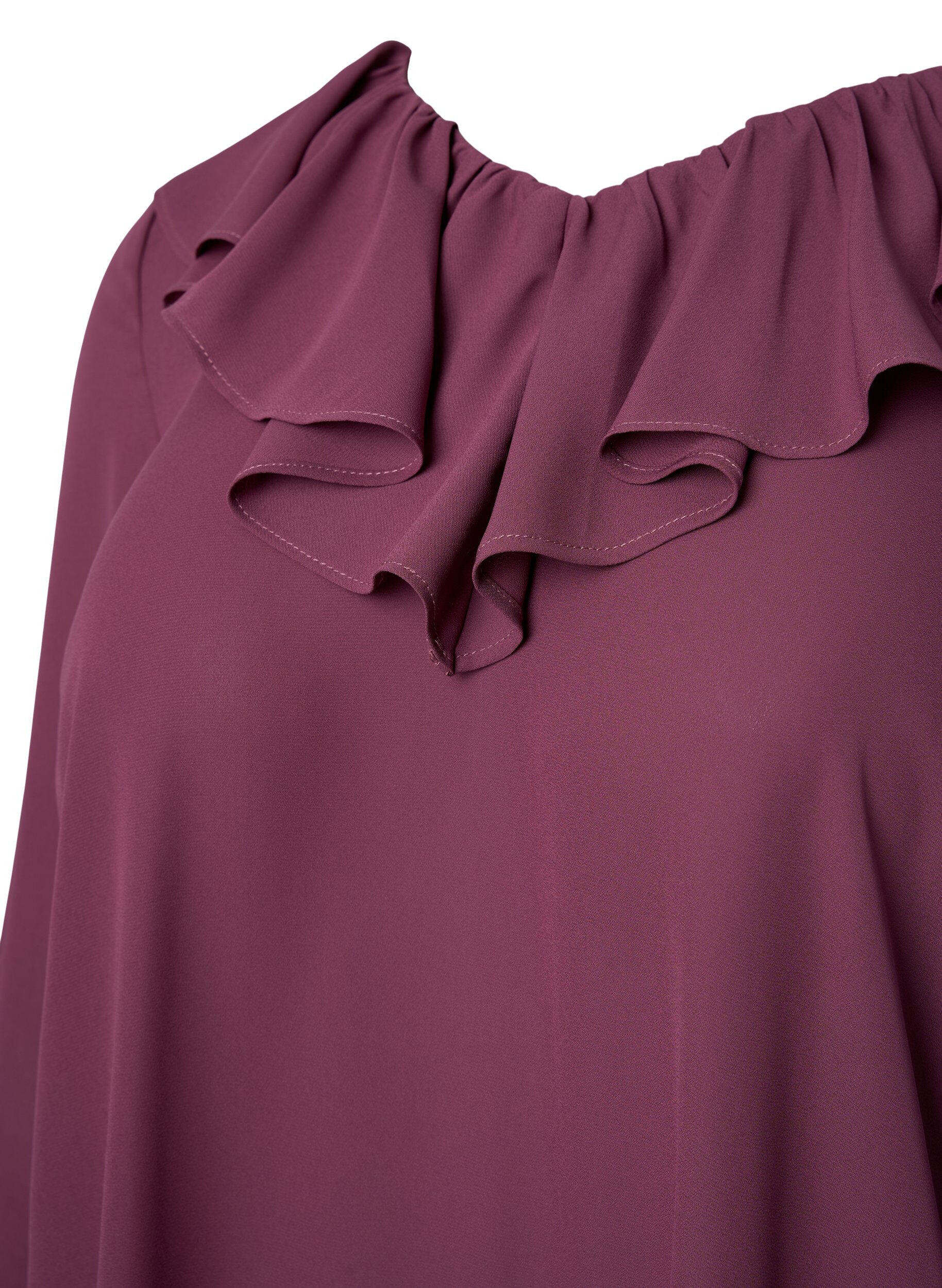 Zizzi Blouse met ruches en lange mouwen, Renaissance Rose, Packshot image number 2
