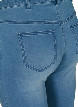 Short en jean moulant avec bords bruts, Blue Denim, Packshot image number 3