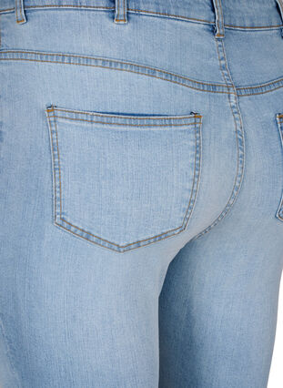 Slim fit jeans met slijtagedetails, Light Blue, Packshot image number 3