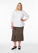 Midi-rok met split en luipaardprint, Bruin, Model image number 0