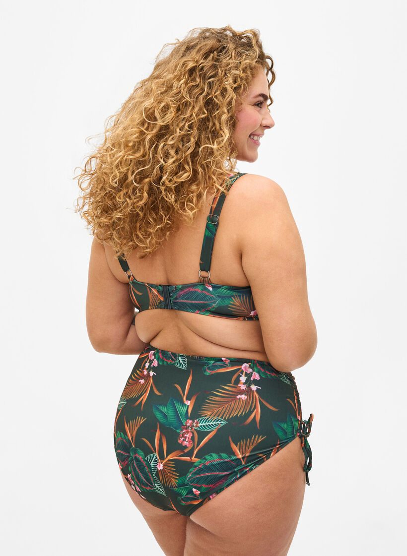 Bas de bikini à motifs, Boheme Palm Aop , Model image number 1