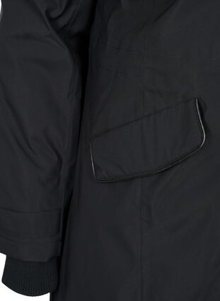 Veste d'hiver imperméable avec capuche et poches, Black, Packshot image number 3