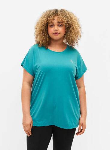 T-shirt d'entraînement à manches courtes, Green-Blue Slate, Model image number 0