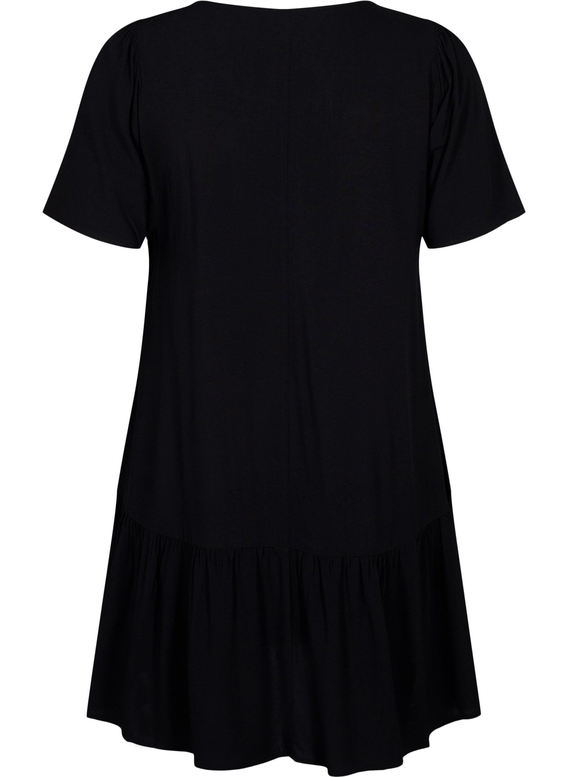 ZizziRobe en viscose avec d&eacute;coupe, Noir, Packshot image number 1