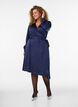 Robe courte en satin avec coupe portefeuille, Bleu, Model image number 1