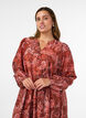 Robe midi en viscose avec imprim&eacute; cachemire, Orange, Model image number 2