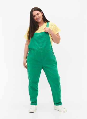 Combinaison en jean de couleur, Holly Green, Model image number 0