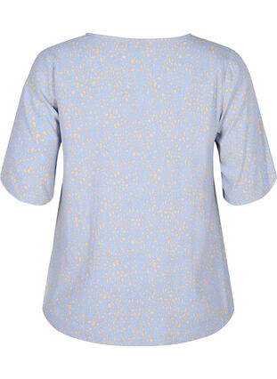 V-hals blouse van viscose met print, Small Dot AOP, Packshot image number 1