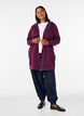 Lange hoodie met ritssluiting en zakken, Paars, Model image number 1