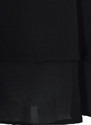 Blouse en viscose à manches 2/4 et plis, Black, Packshot image number 3