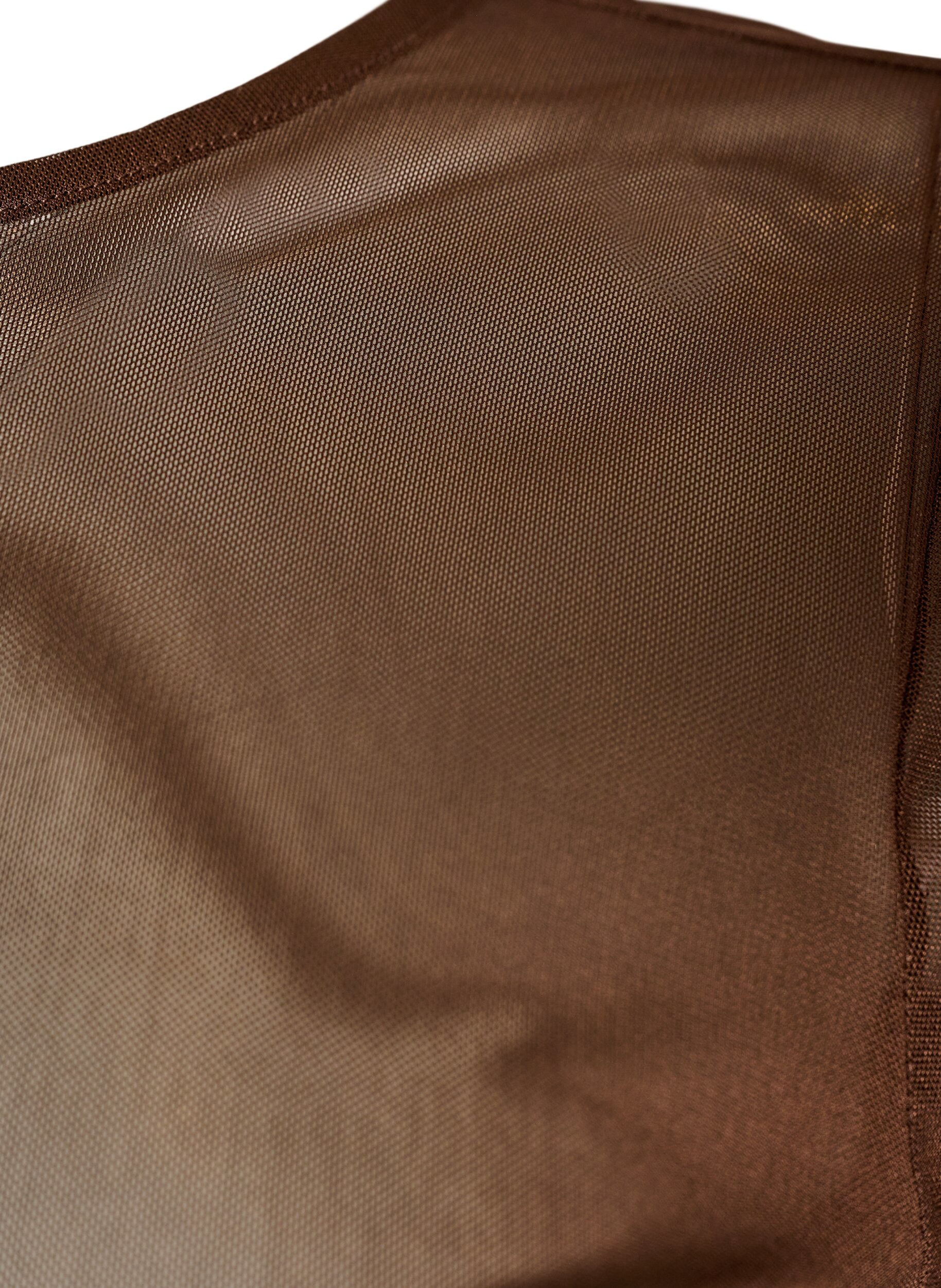 ZizziMesh top met korte mouwen en ronde hals, Bruin, Packshot image number 2