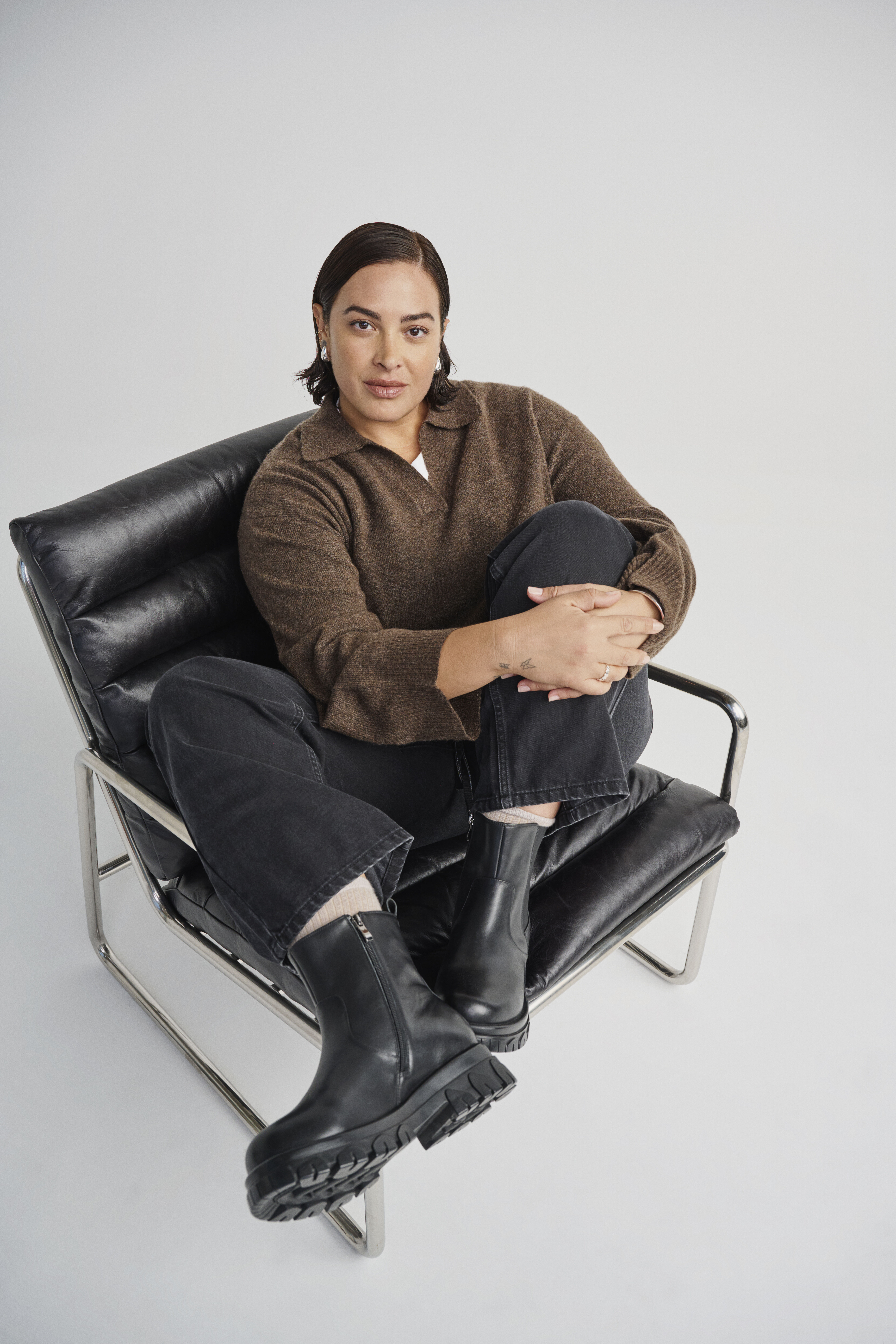 ZizziLeren laars met rits, , Model