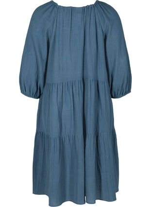 Katoenen jurk met 3/4 mouwen en strikje, Bering Sea, Packshot image number 1