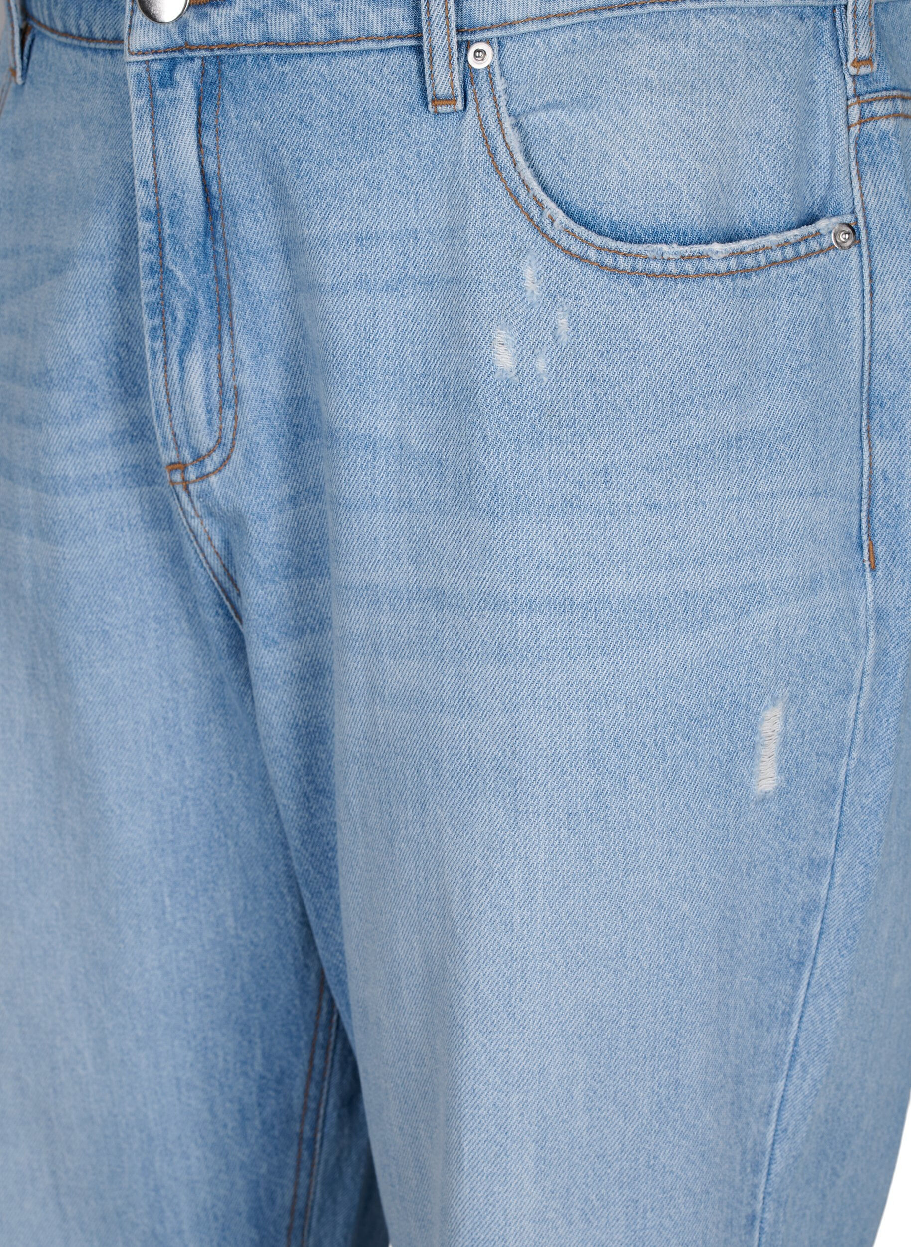 ZizziMille mom fit jeans met scheuren, Light Blue, Packshot image number 2