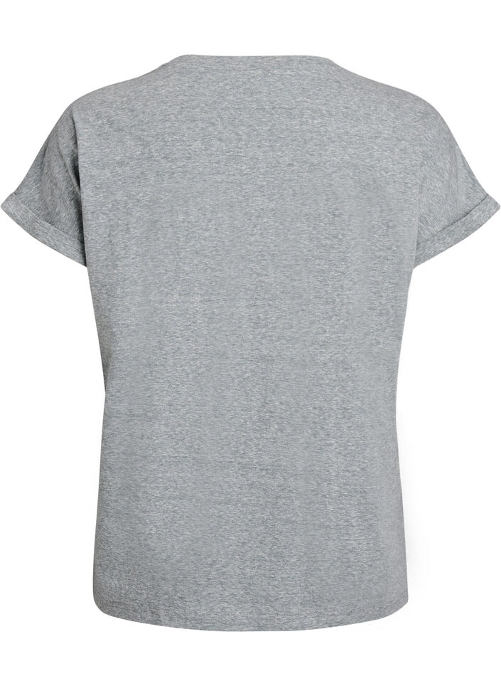 Gemêleerd T-shirt met korte mouwen, Groen, Packshot image number 1