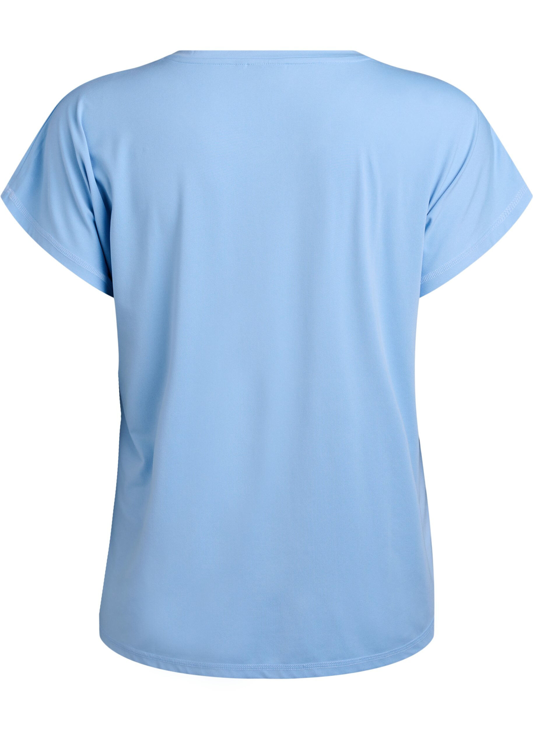 Zizzi T-shirt de sport uni, Bleu, Packshot image number 1