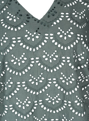 Tunique en coton et broderie anglaise, Balsam Green, Packshot image number 2