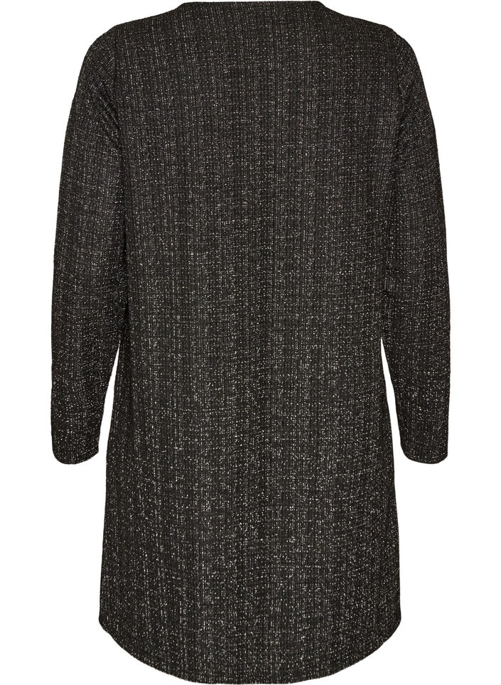 Robe courte boucl&eacute;e avec fils paillet&eacute;s, Noir, Packshot image number 1