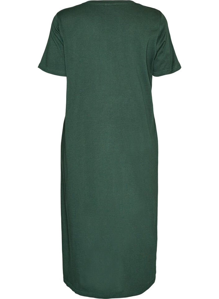 Chemise de nuit midi en coton biologique, Vert, Packshot image number 1