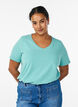 Effen basic katoenen T-shirt, Groen, Model image number 0