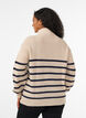 Gebreide trui met hoge hals en rits, Vanille, Model image number 2