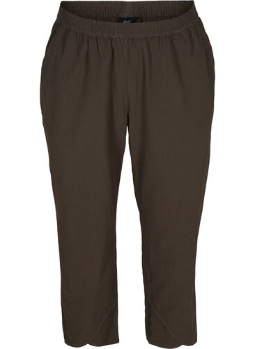 Pantalon court en coton, Khaki Green , Packshot image number 0