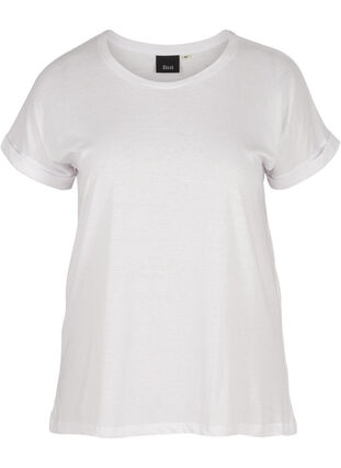T-shirt en mélange coton, Bright White, Packshot image number 0