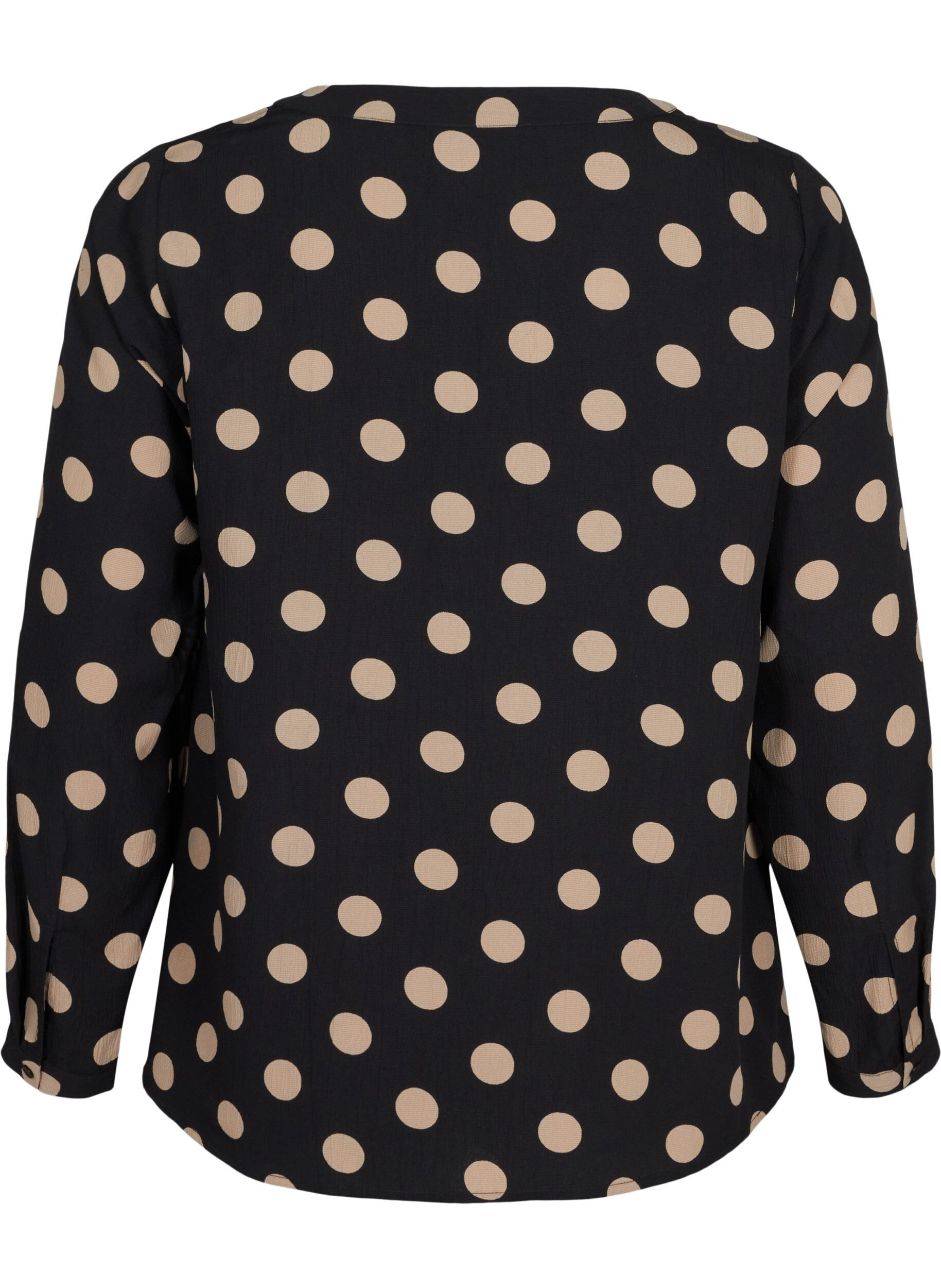 ZizziFLASH - Blouse met lange mouwen en print, Black Brown Dot, Packshot image number 1