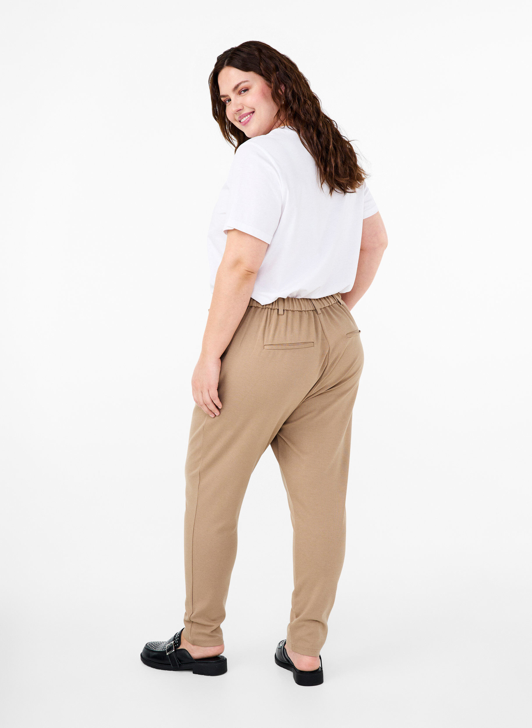 Zizzi Pantalon Maddison, Beige, Model image number 1