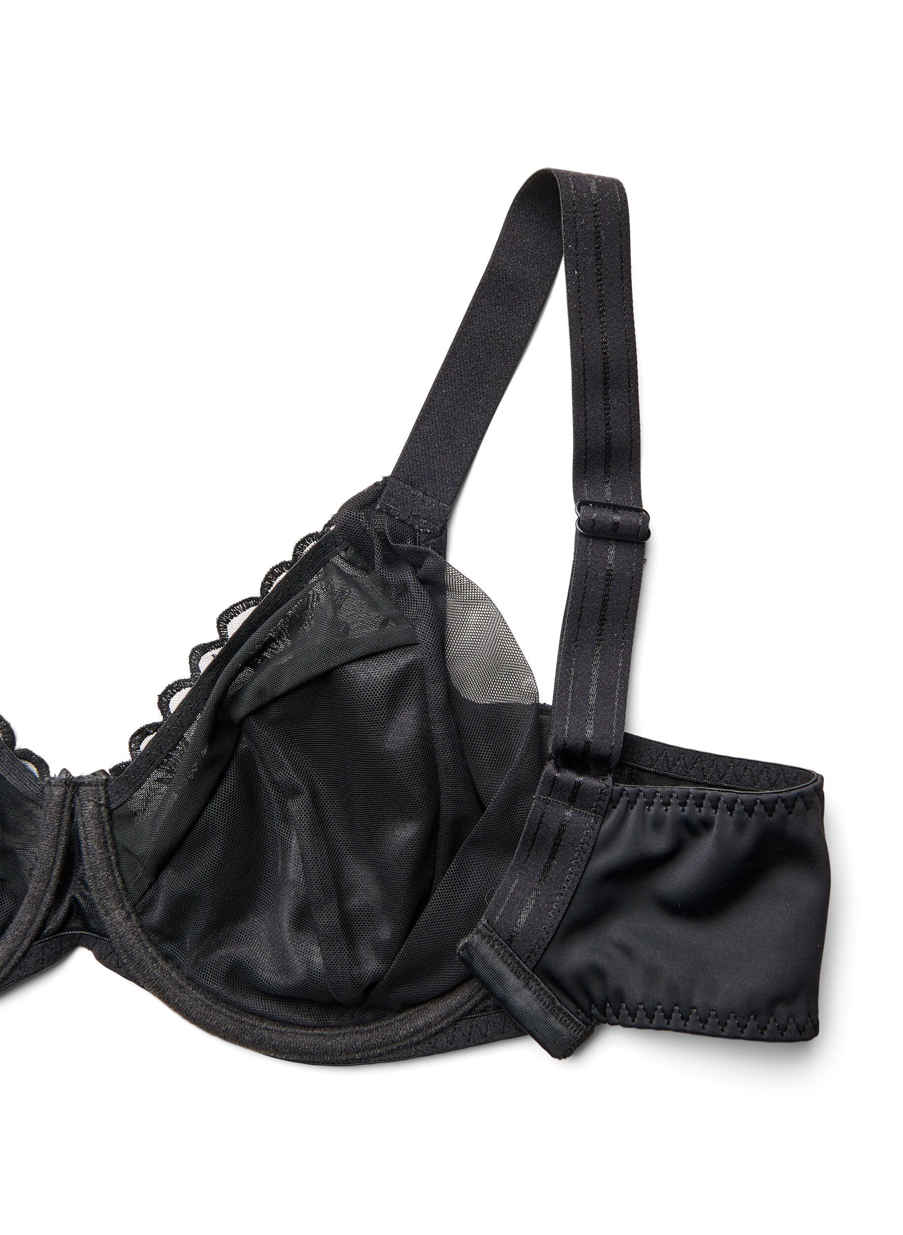 Zizzi Soutien-gorge embo&icirc;tant grand maintien avec d&eacute;tails en dentelle, Noir, Packshot image number 3
