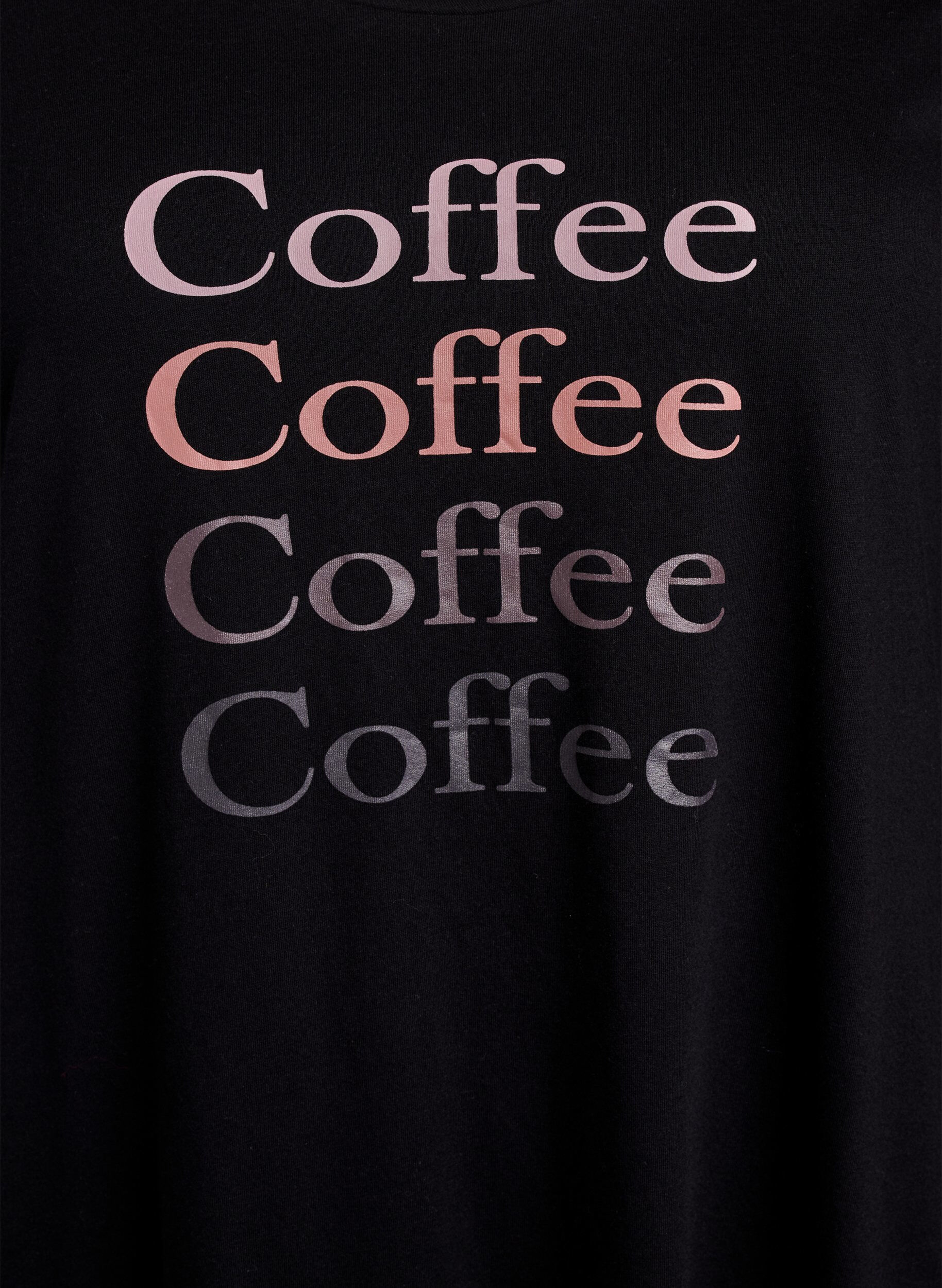 Zizzi Chemise de nuit &agrave; manches longues en coton bio, Noir, Packshot image number 2