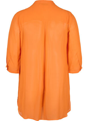 Chemise longue en viscose à manches 3/4, Orange Peel, Packshot image number 1