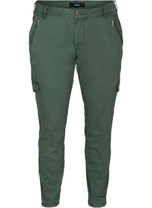 Pantalon cargo en coton, Darkest Spruce, Packshot image number 0