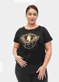 T-shirt en coton à manches courtes avec imprimé, Black Rock, Model