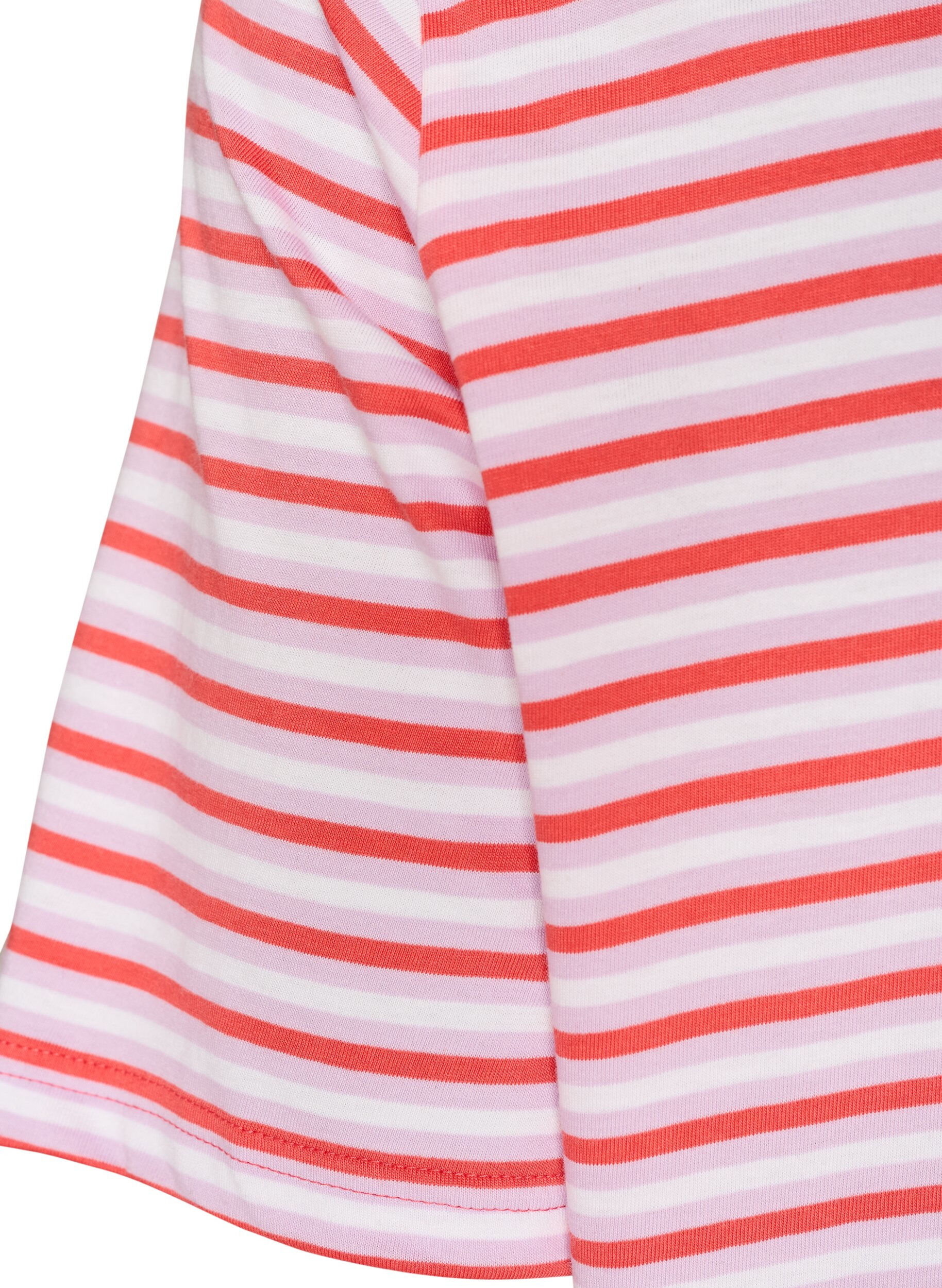 ZizziT-shirt long oversize ray&eacute; en coton bio, Violet, Packshot image number 4