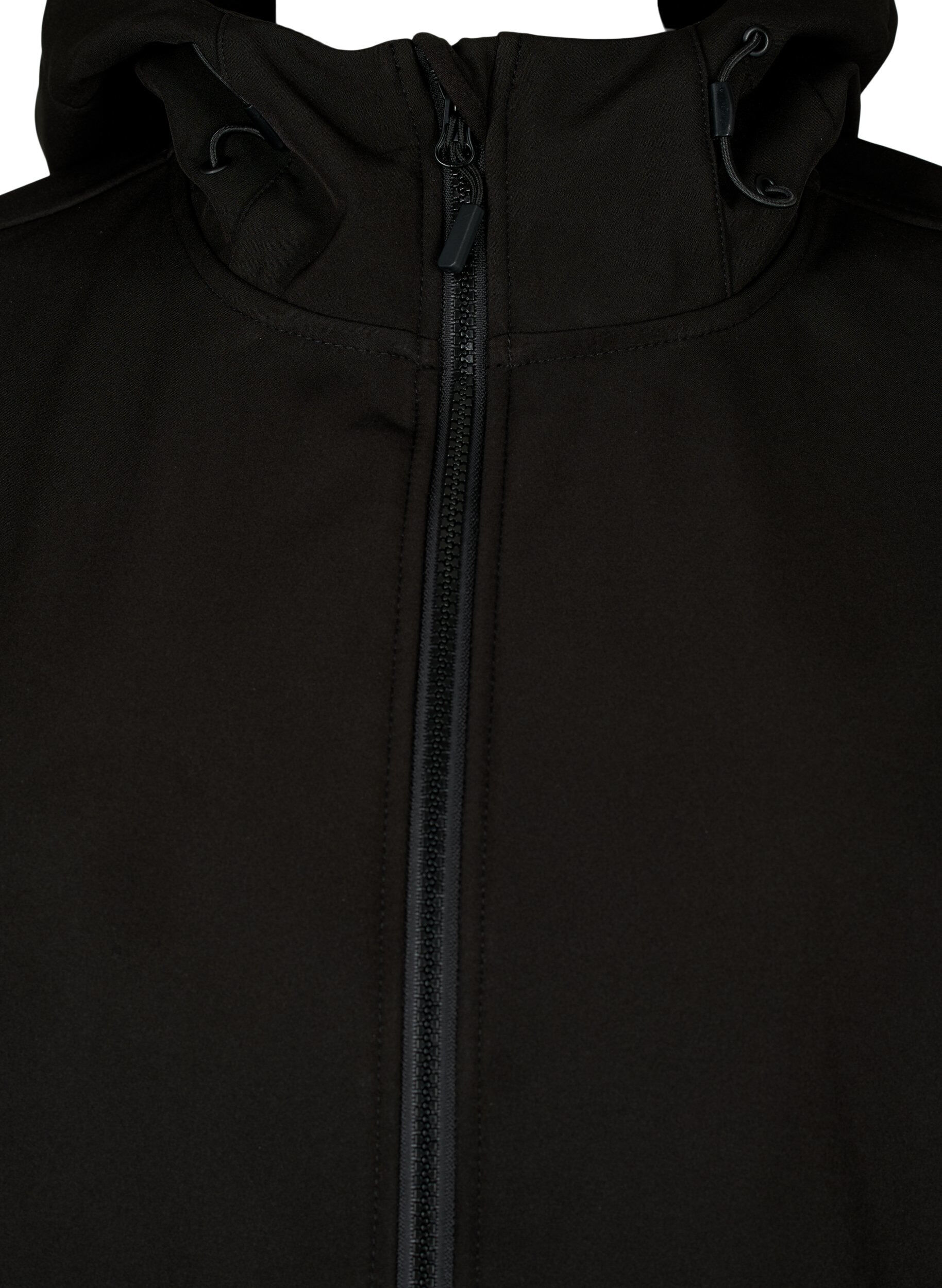ZizziKorte softshell jas met zakken, Black, Packshot image number 2