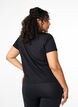 Slim fit sport T-shirt met ronde hals, Black, Model image number 1