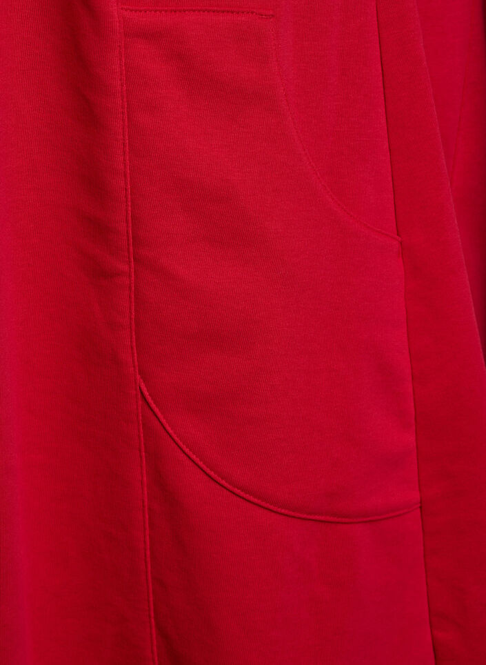 Robe en jersey &agrave; manches courtes et poches, Rouge, Packshot image number 3