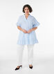 Tunique en coton &agrave; rayures et avec volants, Bleu Clair, Model image number 1