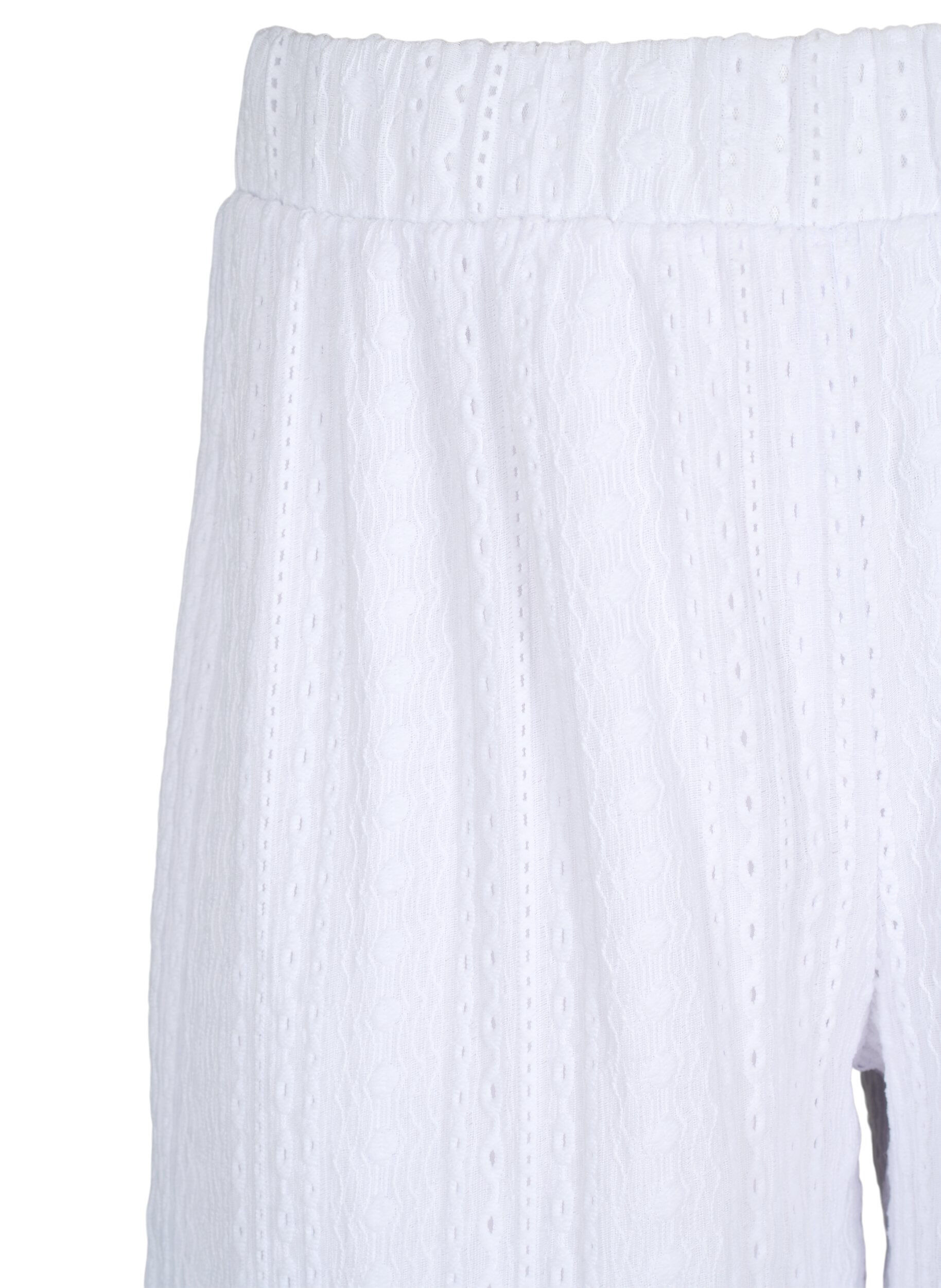 Zizzi Short avec motif textur&eacute;, Bright White, Packshot image number 2
