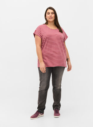 Katoenen t-shirt met strepen, Apple Butter Stripe, Model image number 2