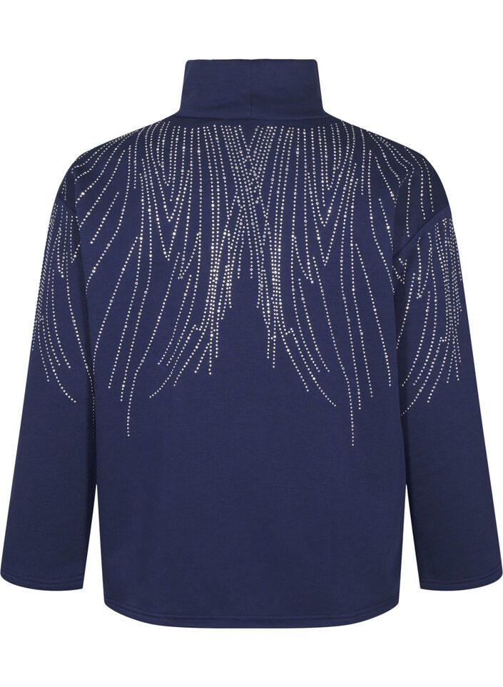 Sweatshirt met een hoge hals en strass-steentjes, Naval Academy, Packshot image number 1