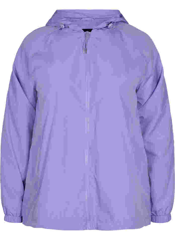 Kort jack met capuchon en verstelbare onderkant, Paisley Purple, Packshot image number 0