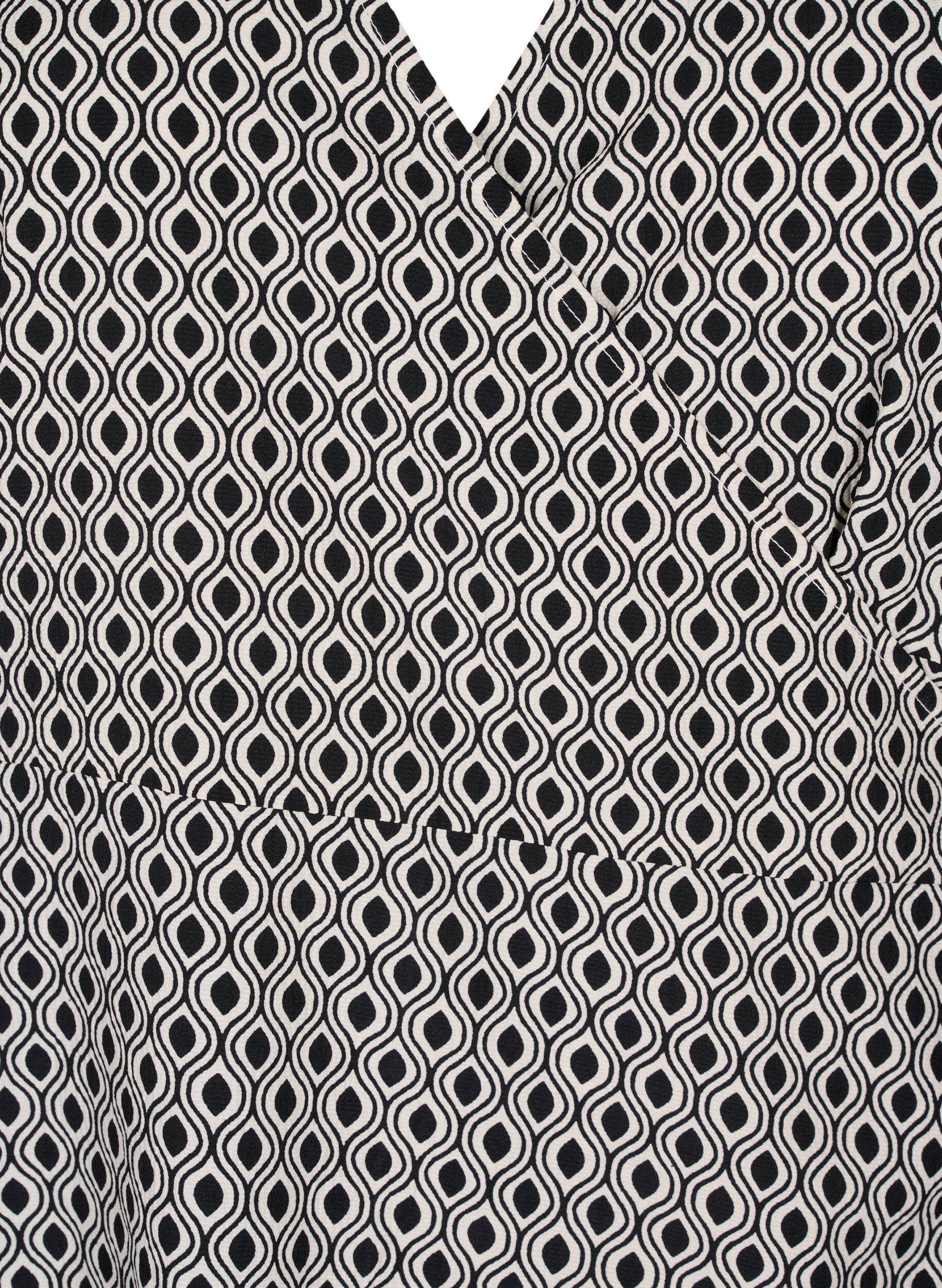 Zizzi FLASH - Robe portefeuille &agrave; manches courtes, Black White Graphic, Packshot image number 2