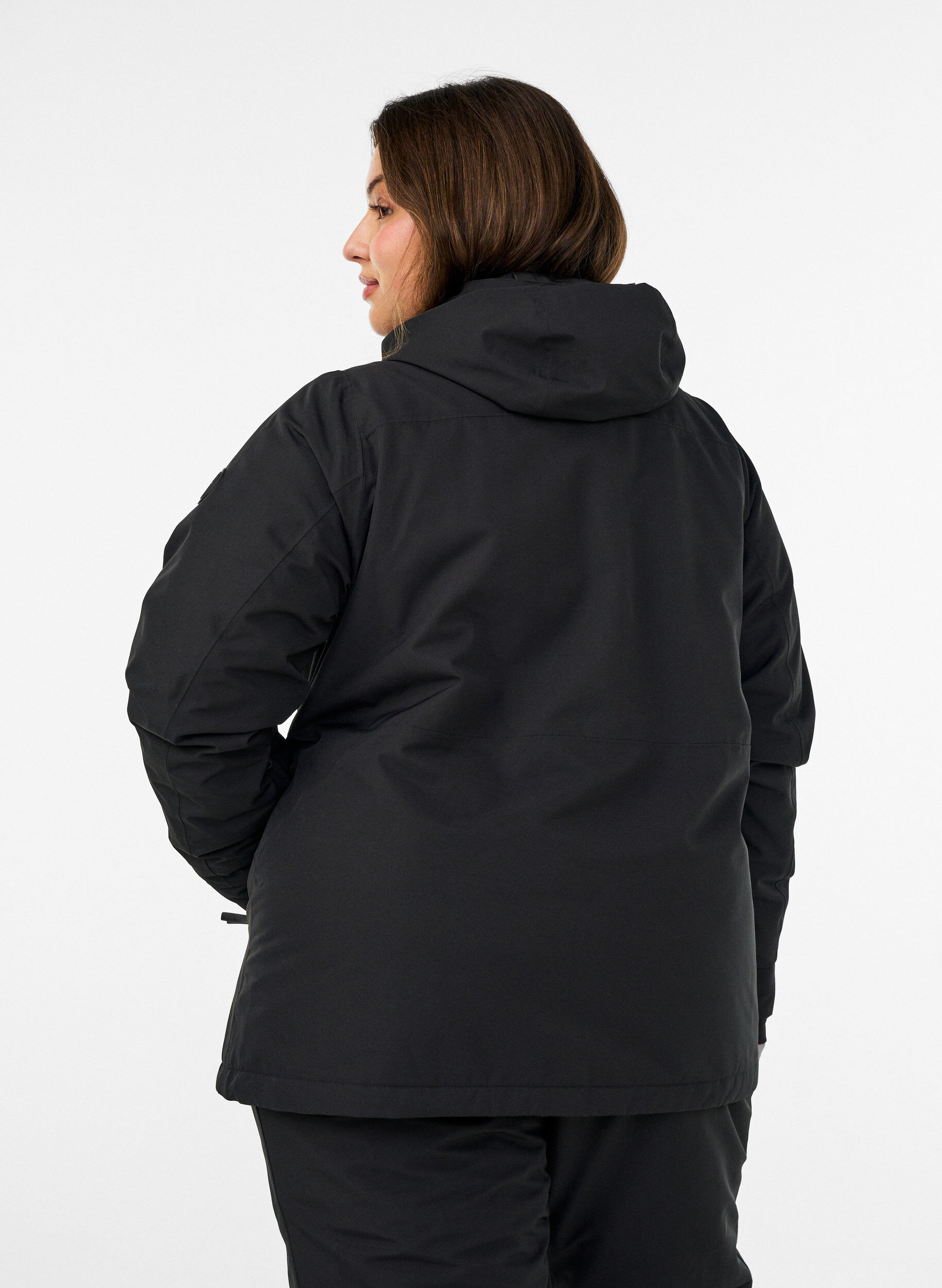 ZizziSki jas met capuchon en zakken met ritssluiting, Zwart, Model image number 2