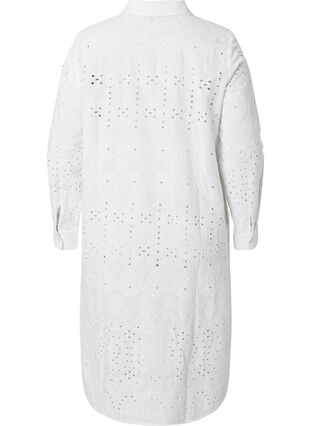 Robe chemise avec broderie anglaise, Bright White, Packshot image number 1