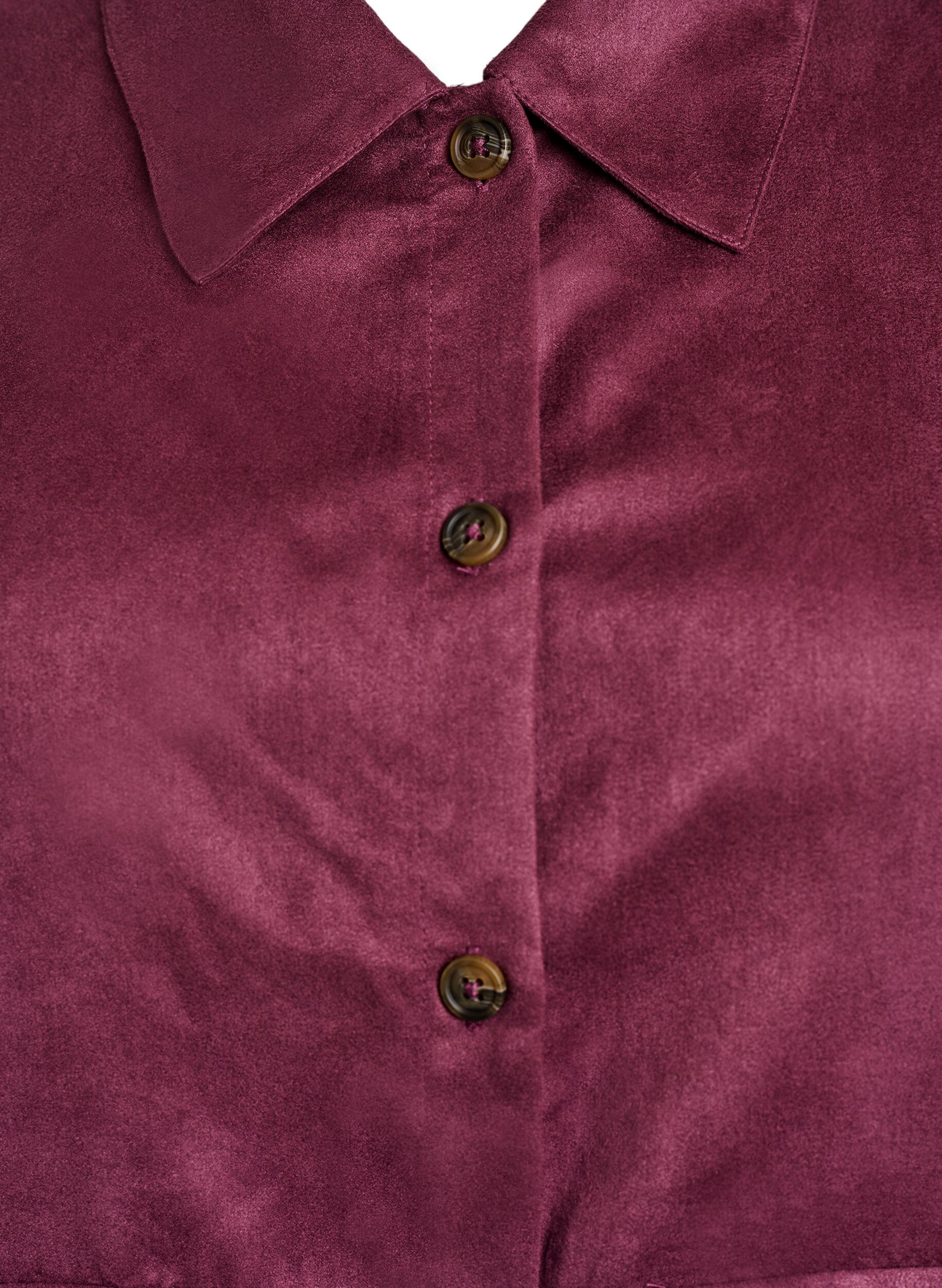 ZizziKorte jas van imitatie su&egrave;de met zakken, Rood, Packshot image number 2