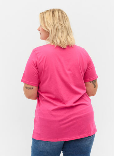 T-shirt en coton à manches courtes avec impression, Magenta Beautiful, Model image number 1