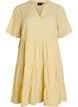 Robe A-line longueur genou en lin et viscose, Jaune clair, Packshot image number 0