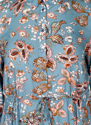 Viscose midi-jurk met print, Light Blue Paisley, Packshot image number 2